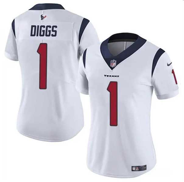 Womens Houston Texans #1 Stefon Diggs White Vapor Untouchable Limited Stitched Jersey Dzhi